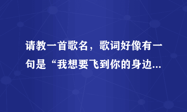 请教一首歌名，歌词好像有一句是“我想要飞到你的身边去，我不能答应你。”