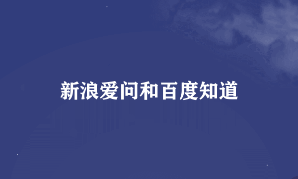 新浪爱问和百度知道