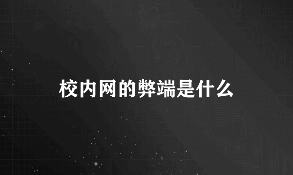 校内网的弊端是什么