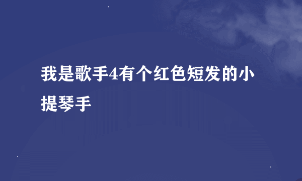 我是歌手4有个红色短发的小提琴手