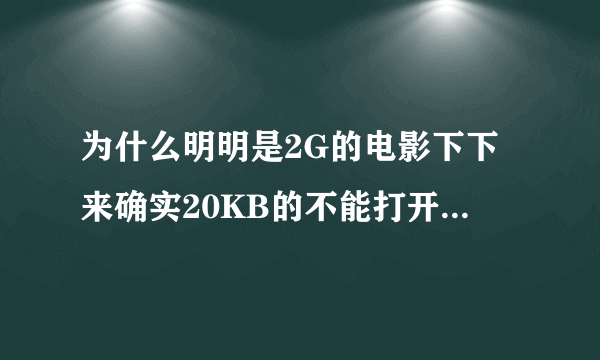 为什么明明是2G的电影下下来确实20KB的不能打开的文件？