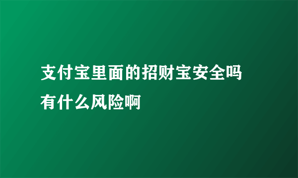 支付宝里面的招财宝安全吗 有什么风险啊