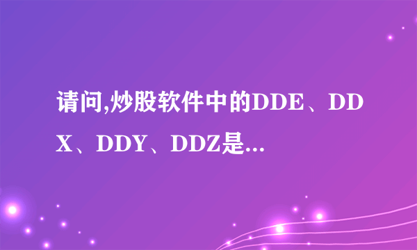 请问,炒股软件中的DDE、DDX、DDY、DDZ是什么意思？