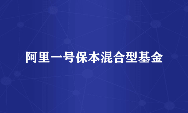 阿里一号保本混合型基金