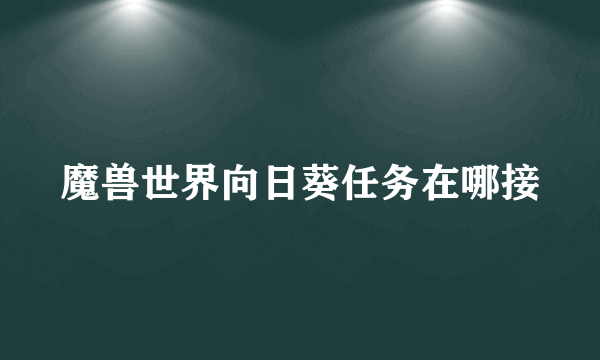 魔兽世界向日葵任务在哪接