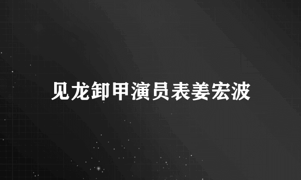 见龙卸甲演员表姜宏波