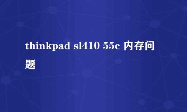 thinkpad sl410 55c 内存问题