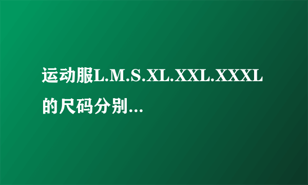 运动服L.M.S.XL.XXL.XXXL的尺码分别多高的人穿适合