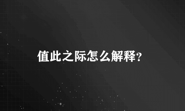 值此之际怎么解释？