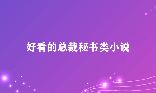 好看的总裁秘书类小说