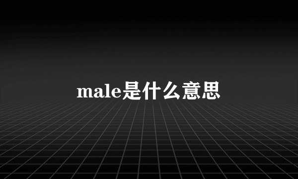 male是什么意思