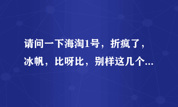 请问一下海淘1号，折疯了，冰帆，比呀比，别样这几个海淘APP的英镑汇率分别是多少