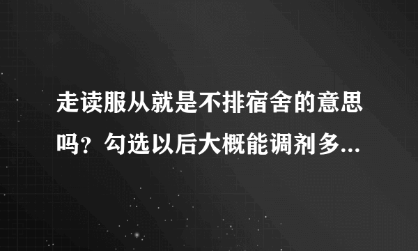 走读服从就是不排宿舍的意思吗？勾选以后大概能调剂多少分数？