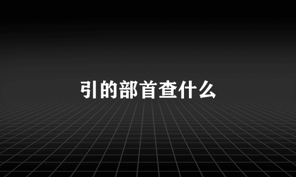 引的部首查什么