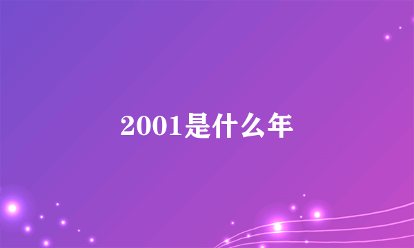 2001是什么年