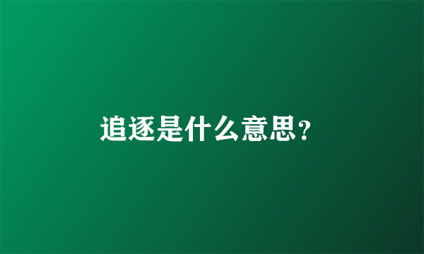 追逐是什么意思？