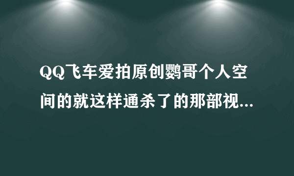 QQ飞车爱拍原创鹦哥个人空间的就这样通杀了的那部视频的第一首歌叫什么