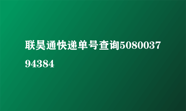 联昊通快递单号查询508003794384