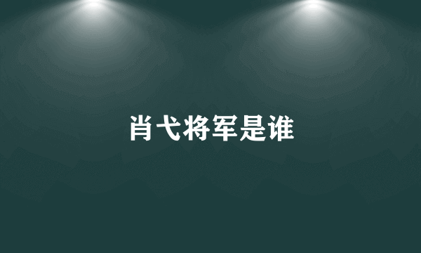 肖弋将军是谁