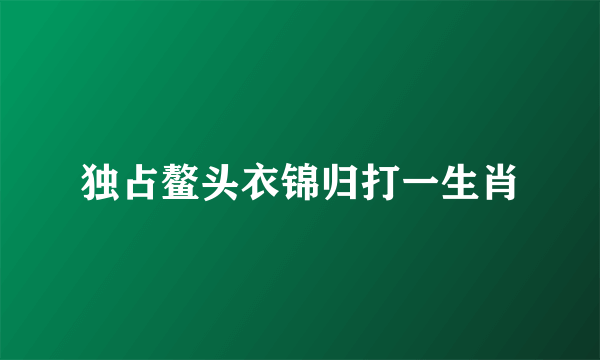 独占鳌头衣锦归打一生肖