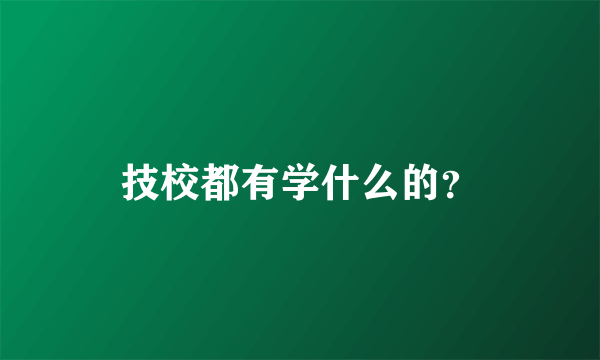 技校都有学什么的？