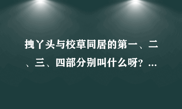 拽丫头与校草同居的第一、二、三、四部分别叫什么呀？按顺序来吧