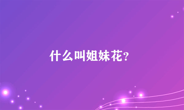 什么叫姐妹花？