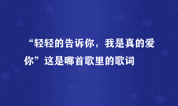 “轻轻的告诉你，我是真的爱你”这是哪首歌里的歌词