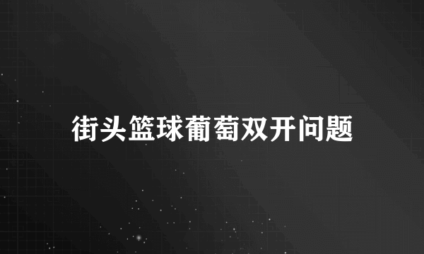 街头篮球葡萄双开问题