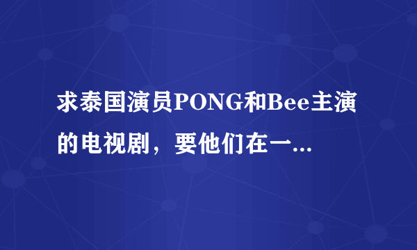 求泰国演员PONG和Bee主演的电视剧，要他们在一起的和结局的、、、丘比特的圈套、妒忌的深海一类的都可以