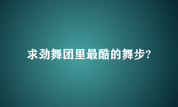 求劲舞团里最酷的舞步?