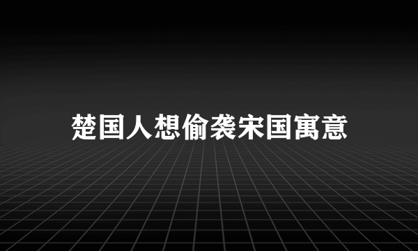 楚国人想偷袭宋国寓意