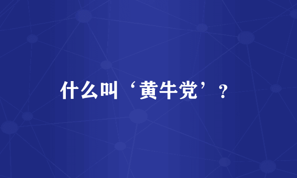 什么叫‘黄牛党’？