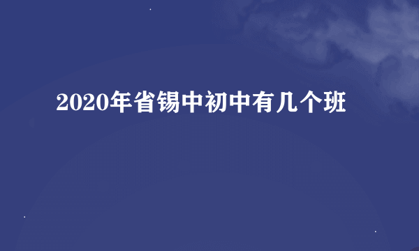 2020年省锡中初中有几个班