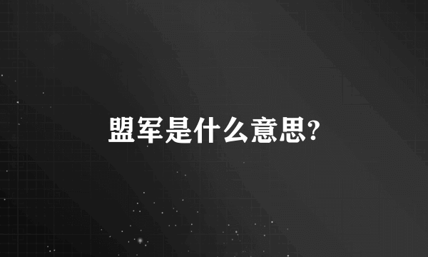 盟军是什么意思?