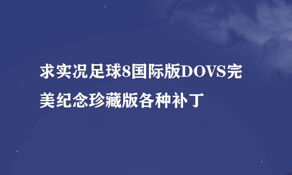 求实况足球8国际版DOVS完美纪念珍藏版各种补丁