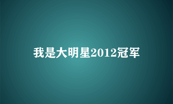 我是大明星2012冠军