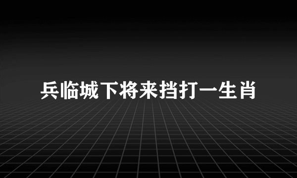 兵临城下将来挡打一生肖