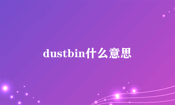 dustbin什么意思