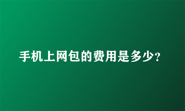 手机上网包的费用是多少？