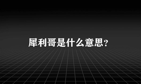 犀利哥是什么意思？