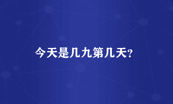 今天是几九第几天？