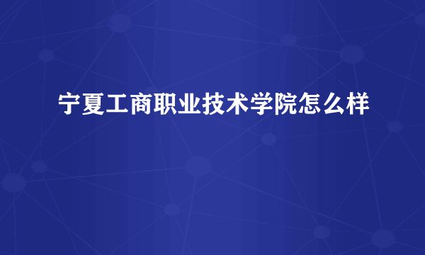 宁夏工商职业技术学院怎么样