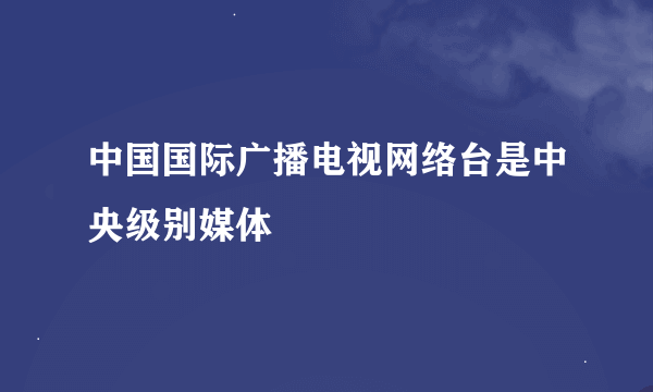 中国国际广播电视网络台是中央级别媒体