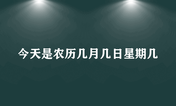 今天是农历几月几日星期几