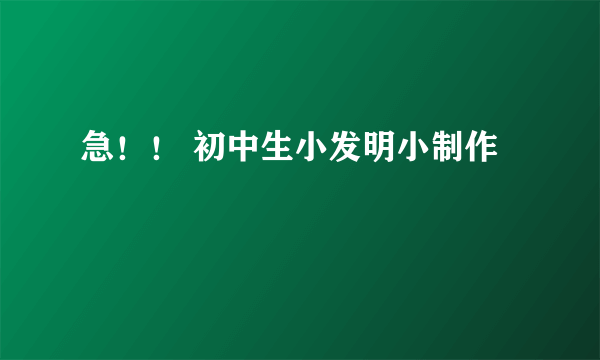 急！！ 初中生小发明小制作