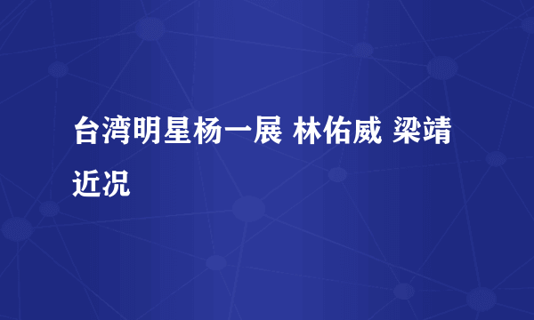 台湾明星杨一展 林佑威 梁靖近况