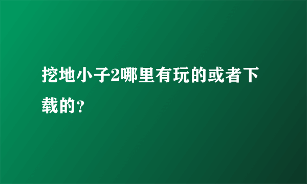 挖地小子2哪里有玩的或者下载的？