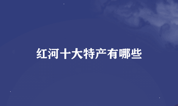 红河十大特产有哪些