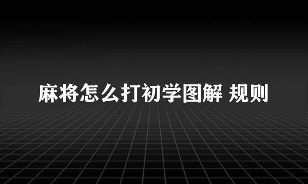 麻将怎么打初学图解 规则